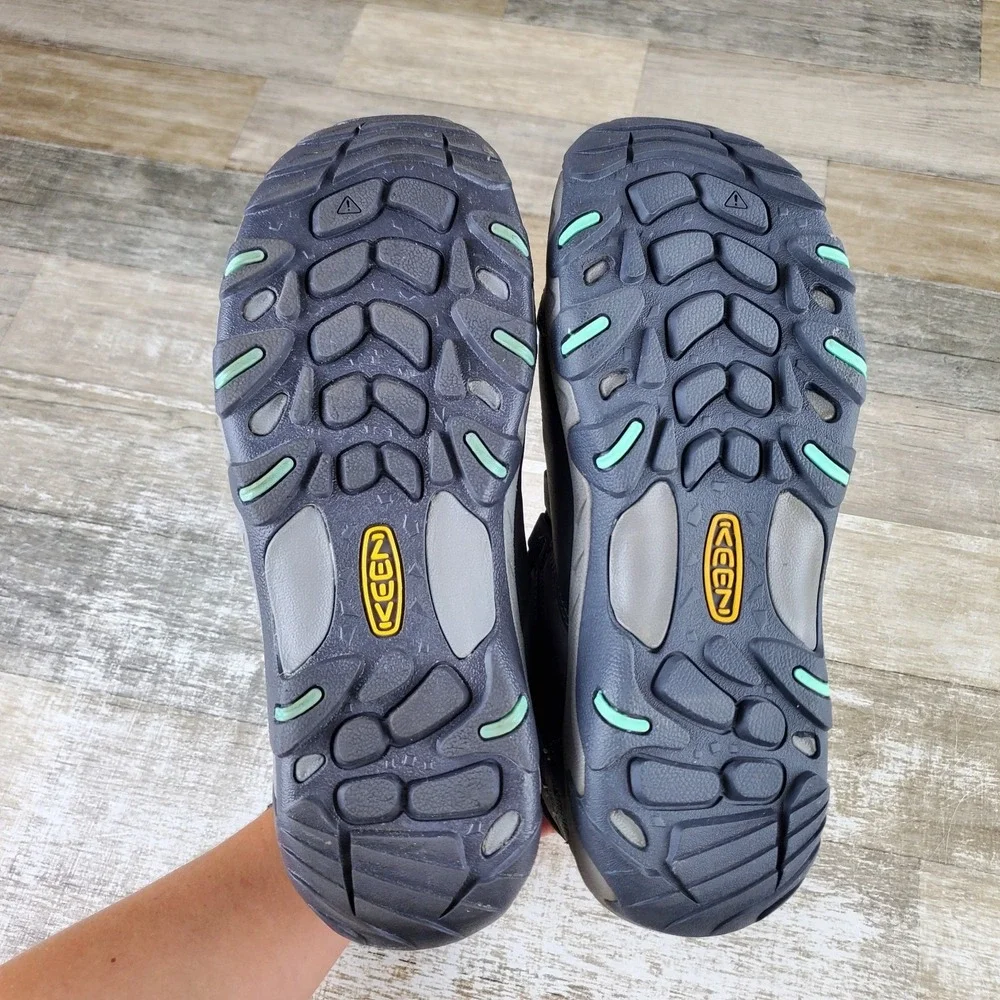 Keen Steens‎ Mid Womens Boots Sz 9 Steel Gray Ocean Wave Waterproof Hiking Boots